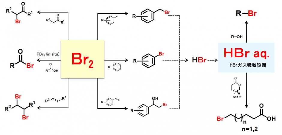 Bromination and chlorination